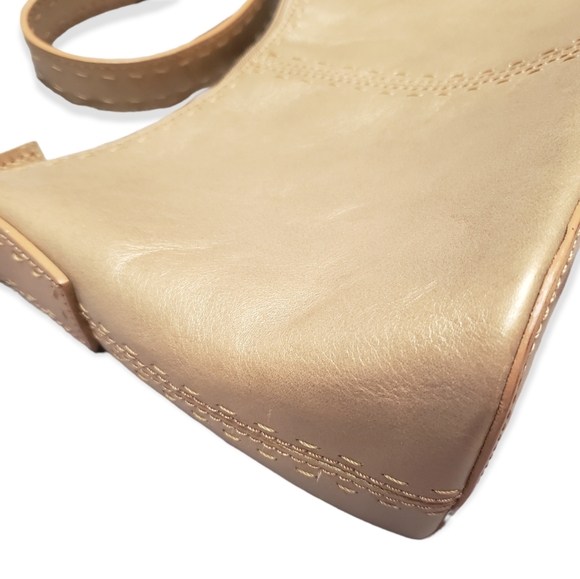 Vintage Fossil Shoulder PurseGold Genuine Leather Metallic 1954 - Picture 2 of 8